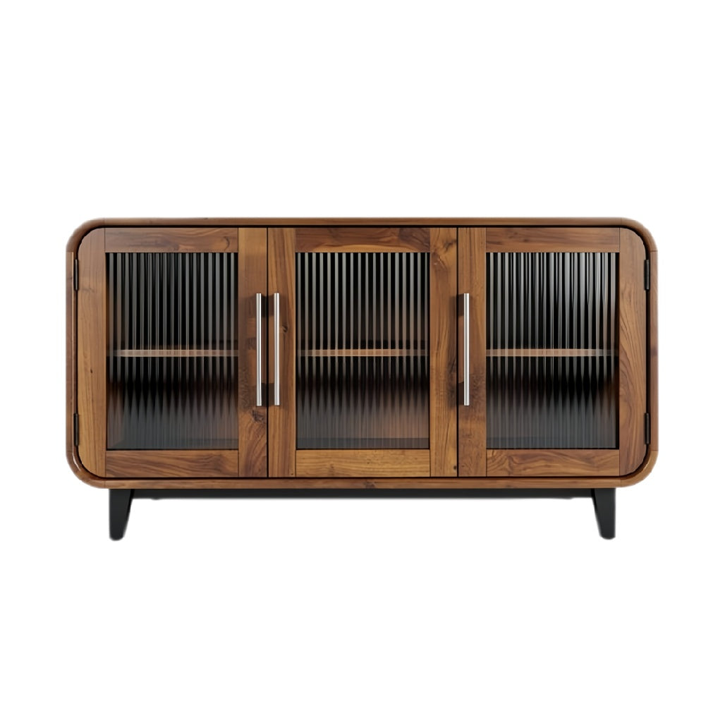 **Technische titel in het Nederlands: Modern houten TV-meubel met glazen deuren**