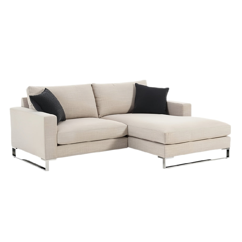 **Comfortabele en moderne L-vormige bank met chaise longue**